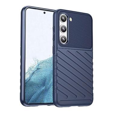 Imagem de IDEWEI Capa para Samsung Galaxy S23. Fibra de carbono refinada, anti-queda, anti-impressões digitais, proteção integral. A capa do telemóvel é compatível com Samsung Galaxy S23
