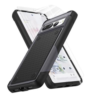 Imagem de Jeylly Capa compatível com Google Pixel 7 Pro, à prova de choque, proteção total do corpo híbrido, policarbonato rígido + borracha TPU macia, capa durável e fina para Google Pixel 7 Pro de 6,7 polegadas, cinza