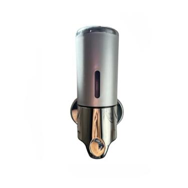 Imagem de Dispenser Parede Manual Shampoo Sabonete Alcool Gel Ideal para Banheiro Hotel Com 1, 2 ou 3 Reservatórios Cinza dispenser sabonete liquido para Banheiro, Hotel (1 RECIPIENTE)