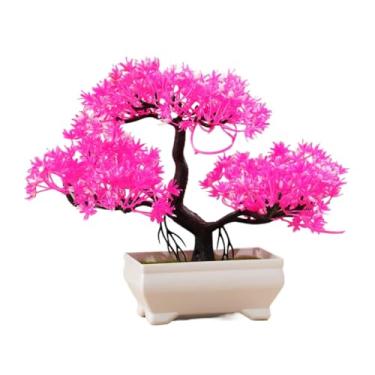 Imagem de Bonsai Artificial,Planta Artificial Decorativa para Casamento,Árvore Pequena Realista de Plástico(Pink)
