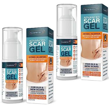 Imagem de NUVADERMIS Gel para cicatrizes com retinol, alantoína, vitamina E e betaína – Tratamento para cesariana, abdominoplastia e cicatrizes de queloide – Frasco bomba de 50 ml para cuidados pós-cirúrgicos –