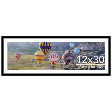 Imagem de JCJMY Porta-retrato de 30 x 76 cm com tapete de 23 x 69 cm, para exibição de foto 21 x 68 com tapete ou 12 x 76 sem tapete, moldura grande para pôster de 30 x 30 com acrílico, preta