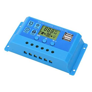 Imagem de AYNEFY Controlador de Carga Solar, Tecnologia PWM 12V/24V Com Display LCD, Regulador Multiparâmetro Ajustável para RV, Carregamento Solar Fora da Rede (10A)