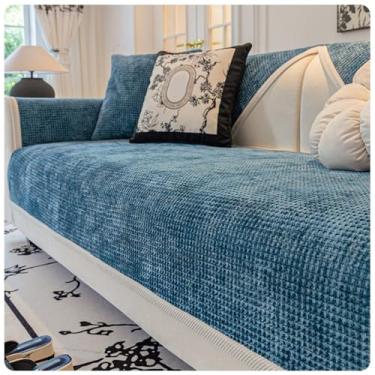 Imagem de SPXMQSS Capas de sofá para sofá, capa de sofá seccional, macia de chenille, capa de sofá de 1/2/3/4 lugares, protetor de móveis em forma de L, capa universal antiderrapante para sofá D 30 x 50 cm