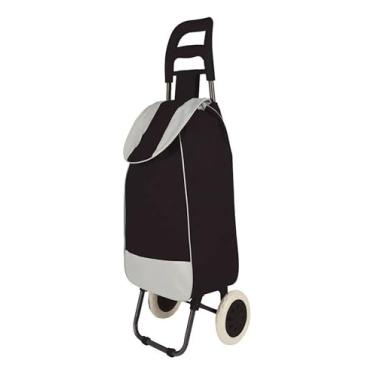 Imagem de Carrinho de Compras Dobrável com Rodas Triplas – Sobe Escadas – 30kg – Reforçado – Preto