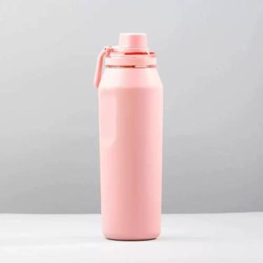 Imagem de Garrafa Térmica Inox Premium 550ml ou 750ml - Tampa Antivazamento 100%, Bico Rosqueável, Mantém Bebidas Quentes e Frias - Ideal para Academia, Trabalho e Dia a Dia(Rosa Bebe,500ML)