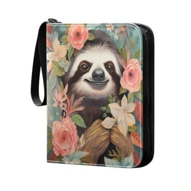 Imagem de Wassud Fichário de 4 bolsos para cartões colecionáveis preguiça fofa (6) comporta 400 cartões padrão, álbum TCG CCG MTG à prova d'água, presentes para colecionadores, meninos e meninas