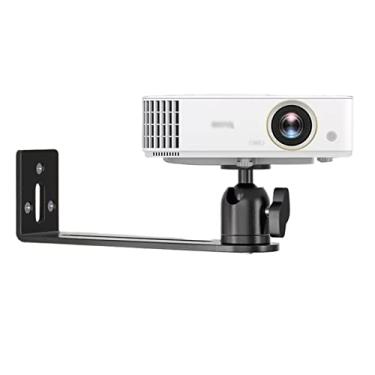 Imagem de uhyOHF Suporte universal para projetor, prateleira para projetor montada na parede, ajuste de inclinação universal, cabeceira, bandeja de parede doméstica, suporte para projetor (A