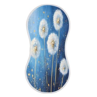 Imagem de xigua Conjunto de 1 pano para arrotar musselina de dente de leão branco, panos super macios e absorventes, roupas de arroto de algodão para chá de presente para recém-nascidos, bebês meninas e meninos