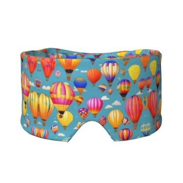 Imagem de Máscara protetora para olhos e orelhas com estampa de balões coloridos de ar quente, respirável, ajustável, blecaute, confortável