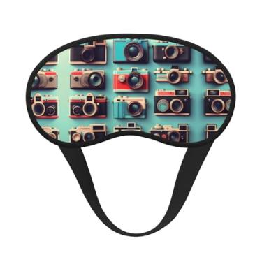 Imagem de Coleção de câmera retrô legal impressão blackout máscara de dormir máscara para os olhos capa de luz macia dorminhocos meditação viagem ioga