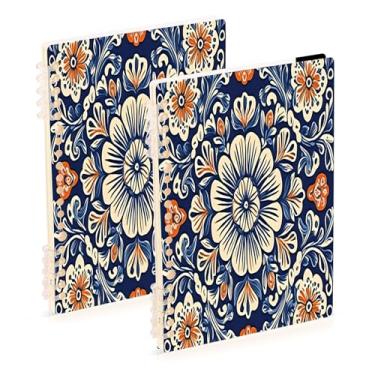 Imagem de Burbuja Cadernos com nome, papel pautado universitário A5 com 60 folhas, fichário para escritório, 2 unidades