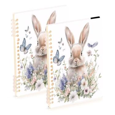 Imagem de Burbuja Cadernos com nome, papel pautado universitário A5 com 60 folhas, fichário para escritório, 2 unidades