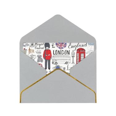 Imagem de SKKNT I Love London Print Cartões comemorativos para todas as ocasiões, convites de festa de aniversário de casamento, 12,7 x 15,2 cm