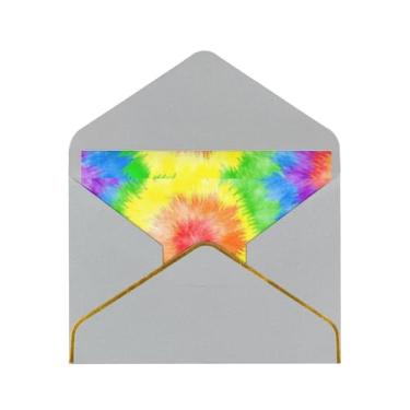 Imagem de SKKNT Cartões comemorativos com impressão tie dye para todas as ocasiões, convites de festa de aniversário de casamento, 12,7 x 15,2 cm