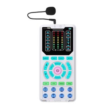 Imagem de Ymiko Dispositivo Trocador de Voz Máquina Portátil de Efeitos Sonoros Com 15 Modos de Voz Placa de Som de Redução de Ruído para Festas de Jogos Com Transmissão Ao Vivo Branco 5,6 X