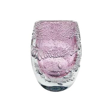 Imagem de VASO DE VIDRO COM BOLHAS ROSA