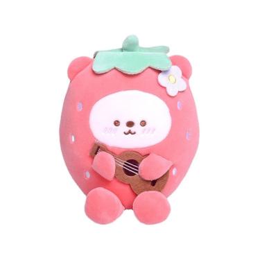 Imagem de Boneca de brinquedo de pelúcia rosa morango de 20 cm para crianças e colecionadores