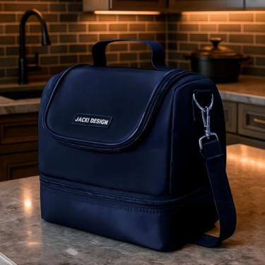 Imagem de Bolsa Térmica com 2 Compartimentos com Alça Transversal Para Lancheira e Salgadinhos Leve para Academia Fitness Escritorio Almoço Primum (Azul Luxo)