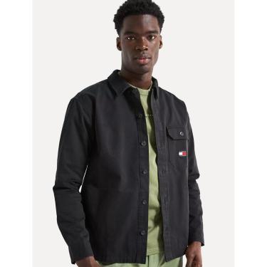 Imagem de Camisa Tommy Jeans Masculina Regular Essential Solid Pocket Preta-Masculino