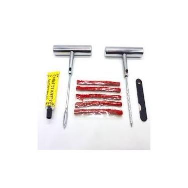 Imagem de Kit Reparo Remendo Borracheiro Pneu Sem Câmara Carro Moto
