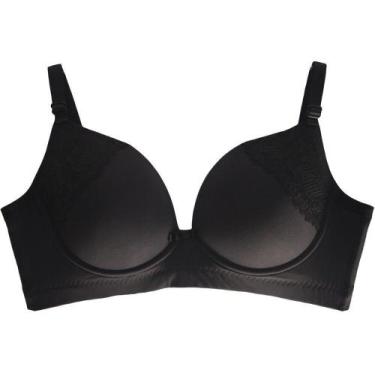 Imagem de Sutiã Bojo Copa D Renda Reforçado Sustentação Vi Lingerie, 46D, Preto