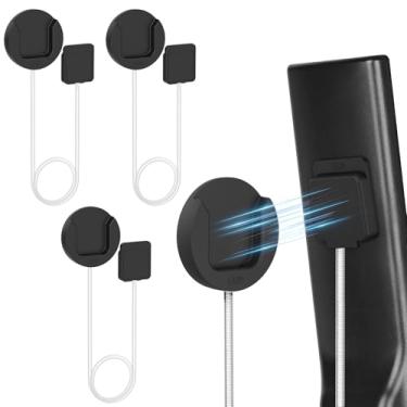 Imagem de YYILIS Suporte magnético de controle remoto de 1,5 m, pacote com 3 suportes de parede retráteis de controle remoto com guia ajustável e ímãs duplos N52 fortes para TV/AC/Light/Fan, casa e organizador