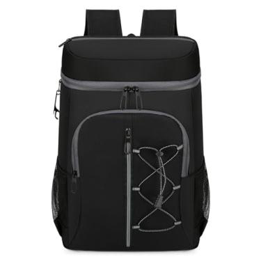 Imagem de Mochila Isolada para Cooler Confortável Bolsa Macia Leve Camping com Grande Compartimento Principal de Armazenamento Bolsos Malha Lateral Zíper na Frente no Topo e Abertura Cerveja