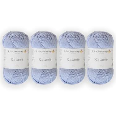 Imagem de 4 novelos/pacote Schachenmayr (SMC) Catania Originals Yarn, cada bola 50 g (125 m), 100% algodão mercerizado para fio de tricô e crochê, peso esportivo, 180 - Serenity