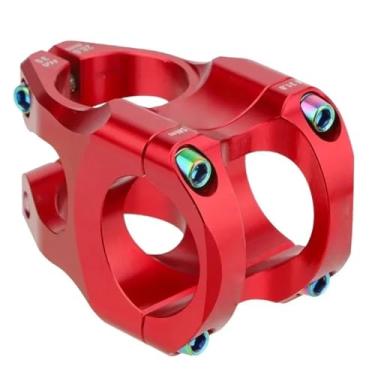 Imagem de Mesa de guidão Power Stem para mountain bike, 35 mm de comprimento, 0 graus, para bicicleta de estrada, 31,8 mm de comprimento, compatível com guidões de bicicleta de 31,8 mm.(HA35 Red)