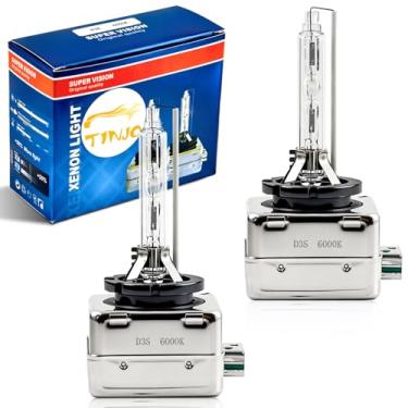 Imagem de TINJO Para faróis Chevy Camaro 2014 2015 2016 2017 2018 2019 2020 com lâmpada Xenon HID D3S apenas, farol de projetor SS RS LT LS 19351942 35W D3SC1, 6000K luzes bi-xenon brancas brilhantes frias