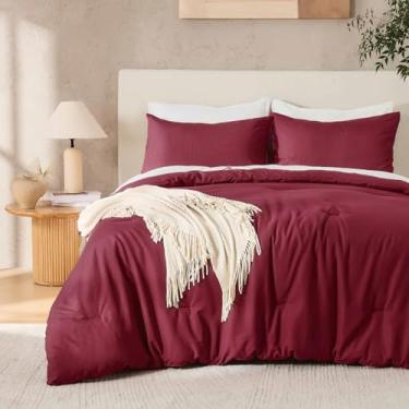 Imagem de Andency Conjunto de edredom tamanho solteiro, 2 peças, boêmio, liso, moderno, conjunto de cama macio e leve para todas as estações, para crianças, meninas, dormitório (166 x 222 cm e 1 fronha)