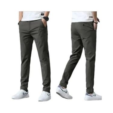 Imagem de Calças Casuais Masculinas Ultra-finas E Elásticas, Estilo Slim, Respir