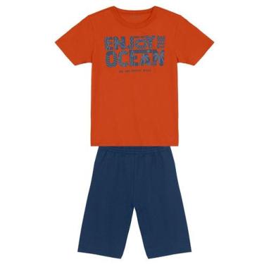 Imagem de Conjunto infantil menino em puff Brandili, 6, Laranja