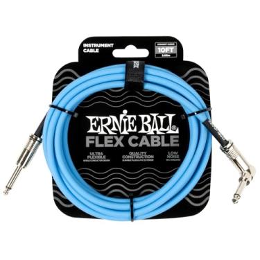 Imagem de Ernie Ball Flex Instrument Cable Straight/Angle 10ft - Blue (P06464)