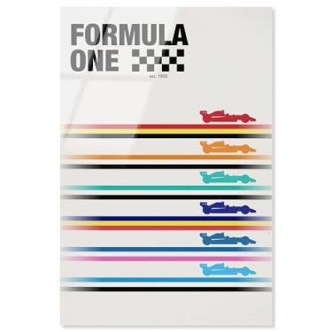 Imagem de Pôster retrô F1 impressão acrílica Fórmula 1 pôsteres por Notoriart, pronto para pendurar, 40 x 61 cm