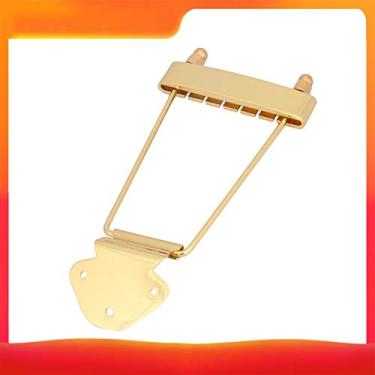 Imagem de Ponte de Trapeze Tailpiece para Guitarra 6 Cordas Peças Substituição Metal Ajustáveis Upgrade Jazz Eléctrica Archtop Baixo quebrado sujo antigo Alta Durabilidade Adequado Thin-Hollowbody