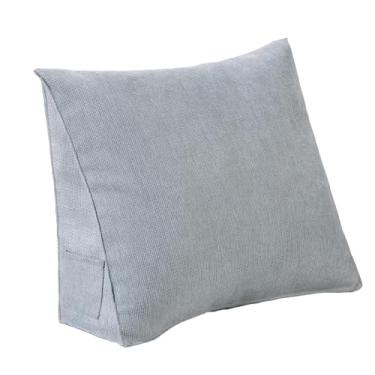 Imagem de Volple Travesseiro de cunha para leitura de cama para adultos, travesseiro de encosto de cama grande com capa removível, almofada triangular de suporte para sentar, assistir TV, dormir - cinza