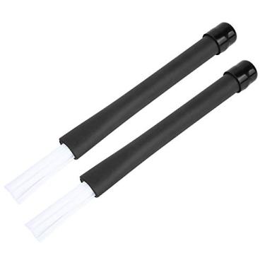 Imagem de Cryfokt Tambor de Jazz de, Bastões de Escova de Nylon, Acabamento Fino, Experiência de Jogo, 2 Peças, Retrátil, 13,0 Polegadas, Preto + Branco