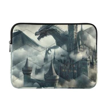 Imagem de Capa protetora para laptop Dragon Fog Castle, durável, bolsa de viagem, bolsas femininas modernas de 13 a 14 polegadas