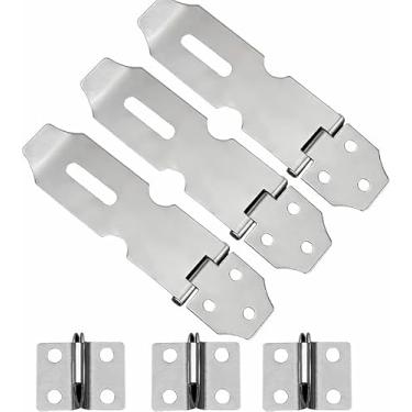 Imagem de Ferrolho de cadeado de aço inoxidável, 7,6 cm, fecho de bloqueio resistente com parafusos para porta, janela, armário ou compartimento para animais de estimação