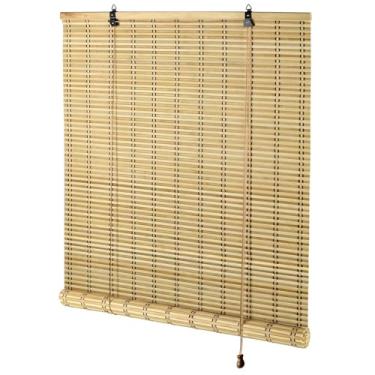 Imagem de Persianas de bambu para janelas internas, persianas de bambu fáceis de instalar para janelas internas, persianas de rolo personalizadas para janela interna e pátio externo, 86 cm L x 162 cm A