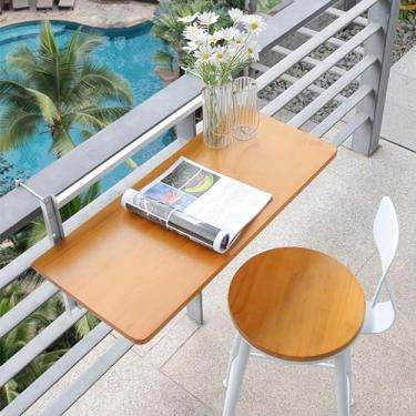 Imagem de Mesa suspensa montada na parede, mesa flutuante pequena que economiza espaço, mesa de jantar escondida de madeira maciça, mesa de laptop montada na parede, para estudo, quarto, banheiro ou varanda (60