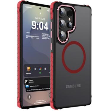 Imagem de DEERLAMN Capa magnética forte para Samsung Galaxy S25 Ultra de 6,9 polegadas, [compatível com Magsafe] [Proteção contra quedas de grau militar] Capa protetora para celular fosca translúcida à prova de