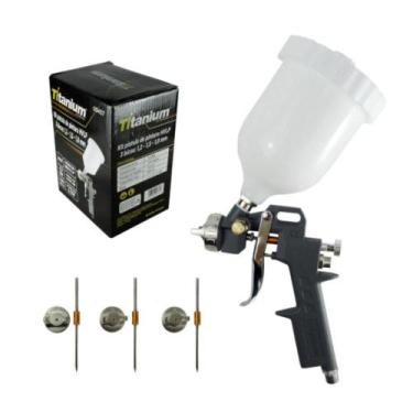 Imagem de KIT PISTOLA PINTURA 600ml GRAVIDADE BICOS1,21,51,8Titanium