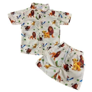 Imagem de Conjunto Mauricinho Infantil Rei Leão - Camisa E Bermuda - Bento E Mar
