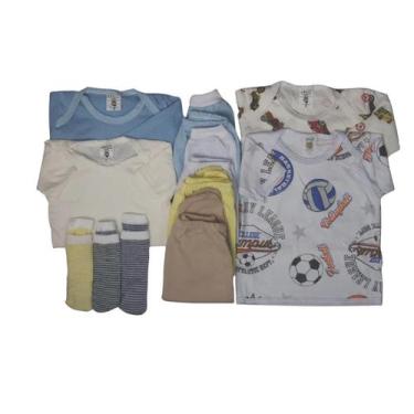 Imagem de Kit C/11 Peças Roupas De Bebê Maternidade Camiseta + Mijão - Tanran Ba