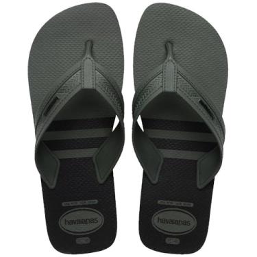 Imagem de Havaianas City Basic, Chinelo Masculino Esportivo, Preto e Cinza, Design Moderno com Tiras Bicolor (Verde Olive, BR, Adulto, Faixa Numérico, M, 45, 46)