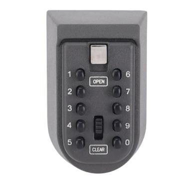 Imagem de AUNMAS Caixa de Bloqueio Externa para Chaves de Casa, Liga de Alumínio para Montagem Em Parede à Prova de água de 10 Dígitos Com Código Reconfigurável Com Chave de Segurança Segura