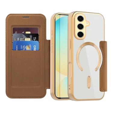 Imagem de Asuwish Capa de telefone para Samsung Galaxy A55 5G capa carteira magnética com protetor de tela de vidro temperado flip porta-cartão de crédito bloqueio RFID acessórios de celular robustos A 55 55A